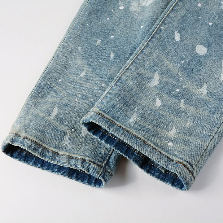Vintage Paint Broken Holes Jeans