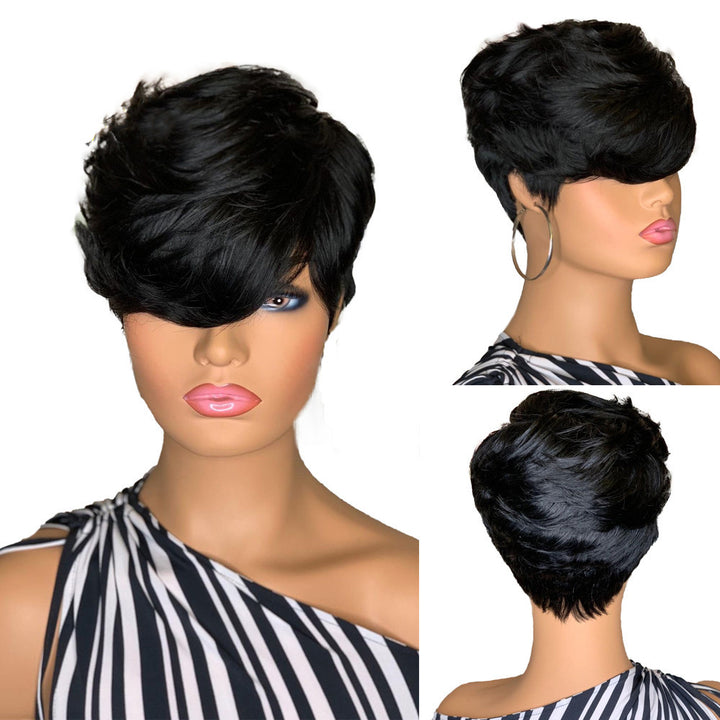 Black Short Wig with Bangs