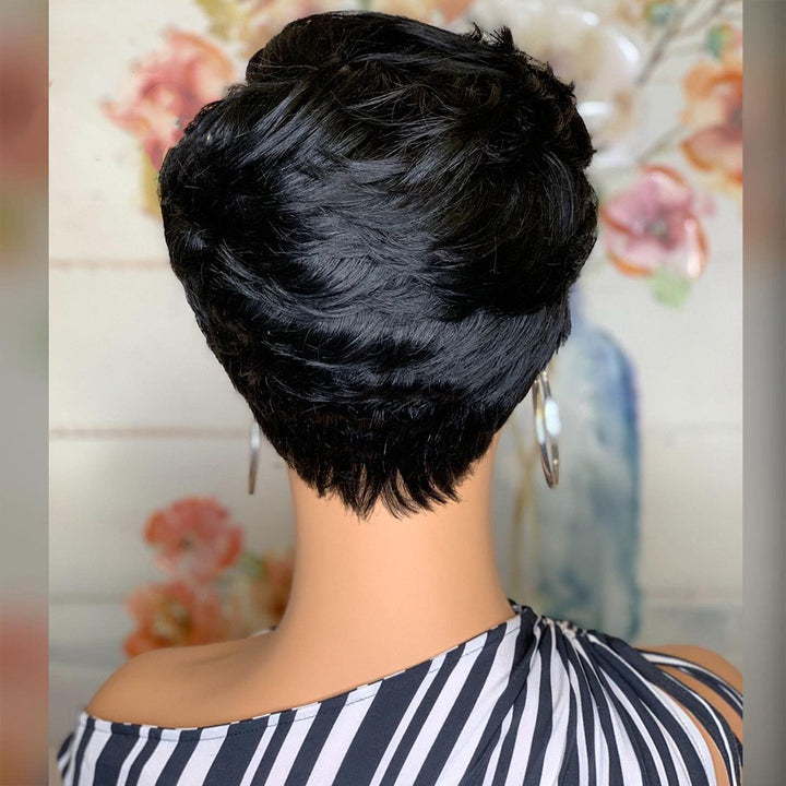 Black Short Wig with Bangs