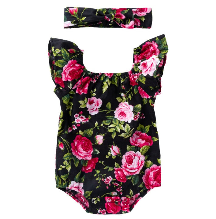 Girls Flutter Sleeve Romper