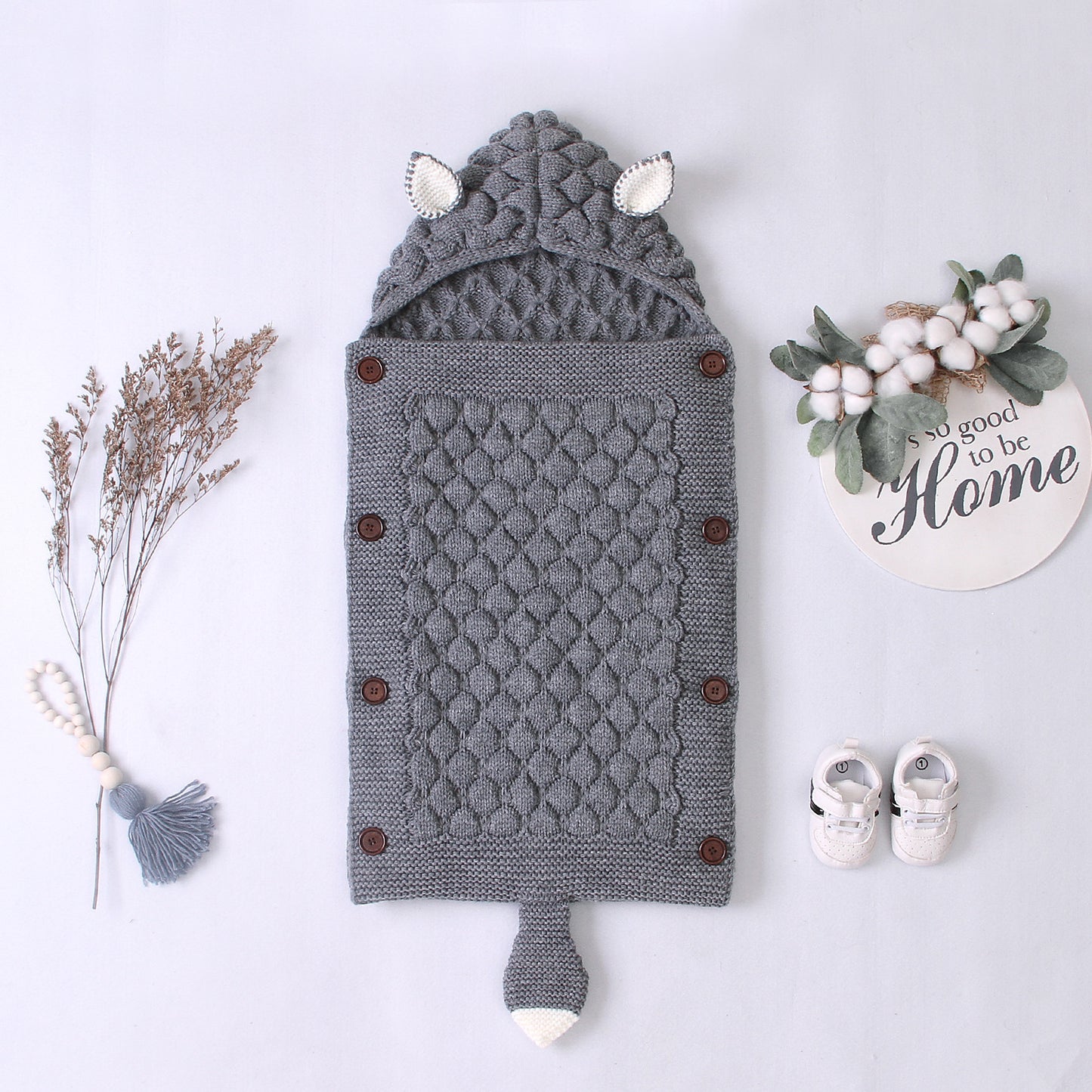 Cute shape solid color newborn anti-kick quilt