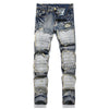 Jeans Patch Retro Blue Slim Fit Men