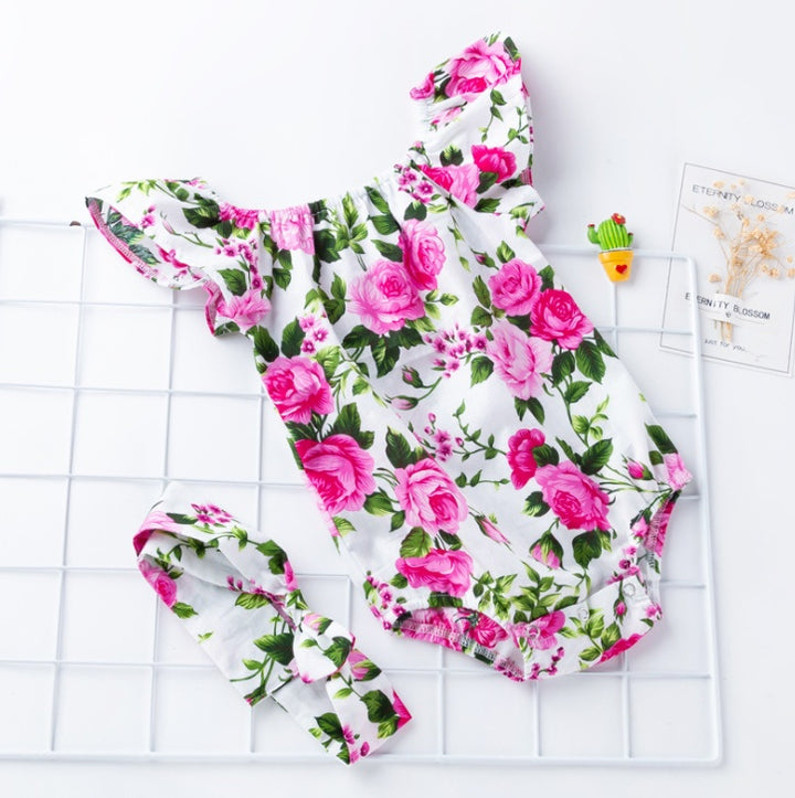 Girls Flutter Sleeve Romper