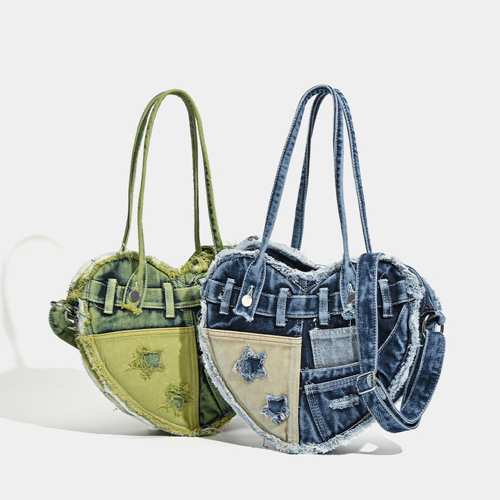 Denim Bag High-grade Large Capacity Underarm Bag Special-interest Design