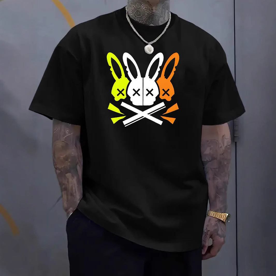 Fashion Unique Rabbit Skull Printed Men's T-shirt