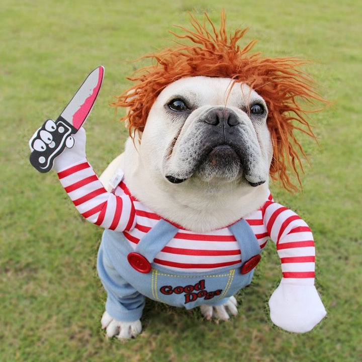 Funny Halloween Dog Costume red outfit for small and large dogs