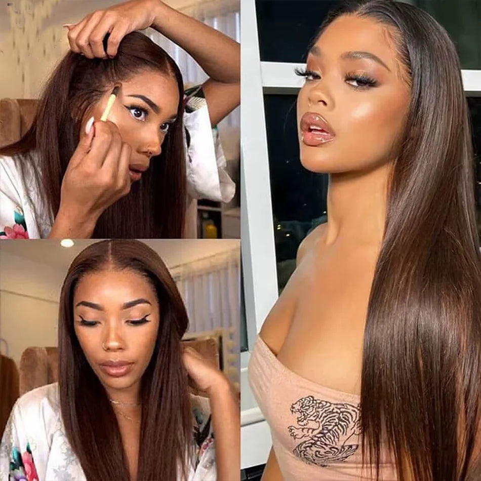 Chocolate Brown Brazilian Straight Hair Bundles
