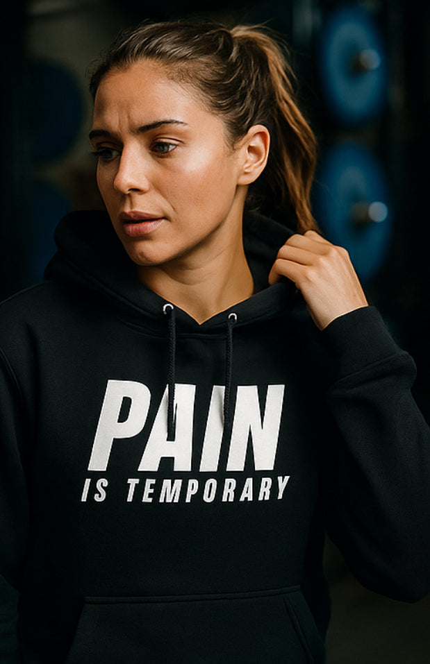 Unisex Premium Mid-Weight Hoodie – White Bold Logo