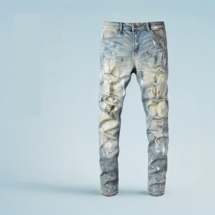 Vintage Paint Broken Holes Jeans