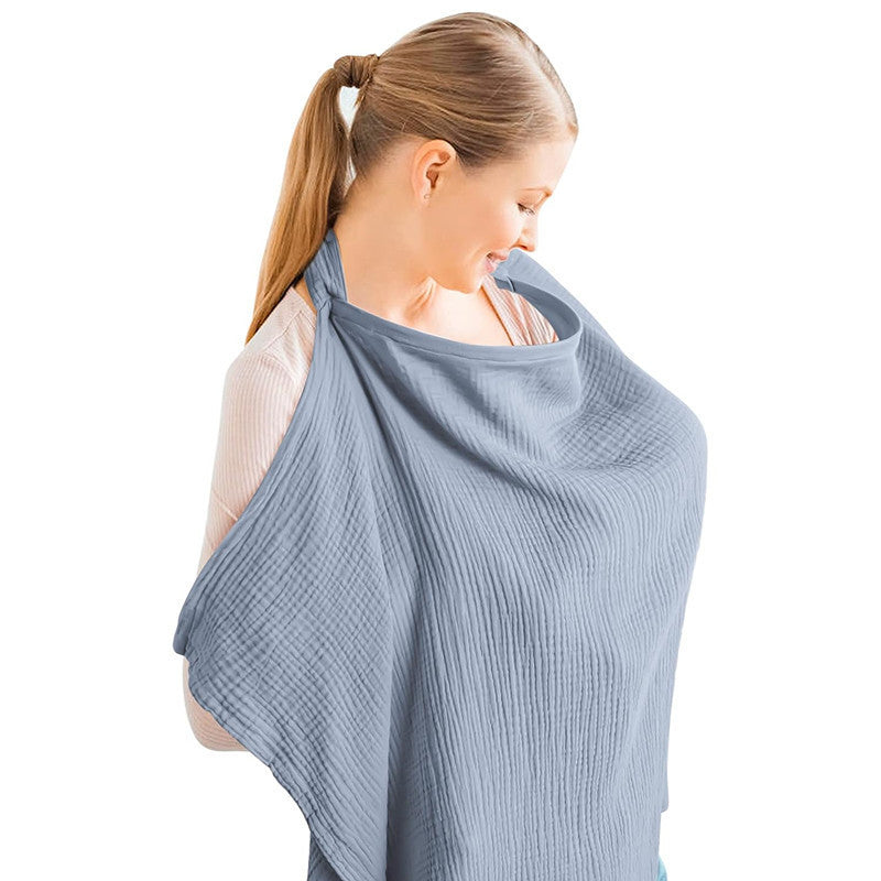Muslin Nursing Cover For Baby Breastfeeding, Breathable Cotton Breastfeeding Cover With Rigid Hoop For Mother Nursing Apron, Multi-use Carseat Canopy