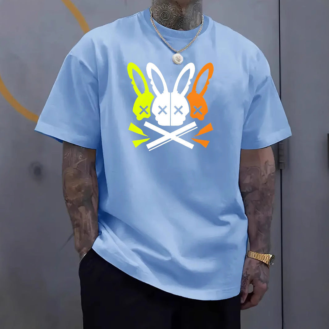 Fashion Unique Rabbit Skull Printed Men's T-shirt