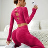 Fashion Exercise Clothes Yoga Suit Women side view displaying slim fit