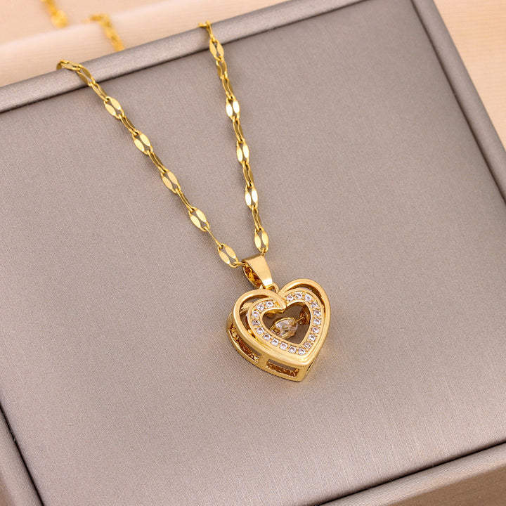 Elegant Rhinestone Love Necklace