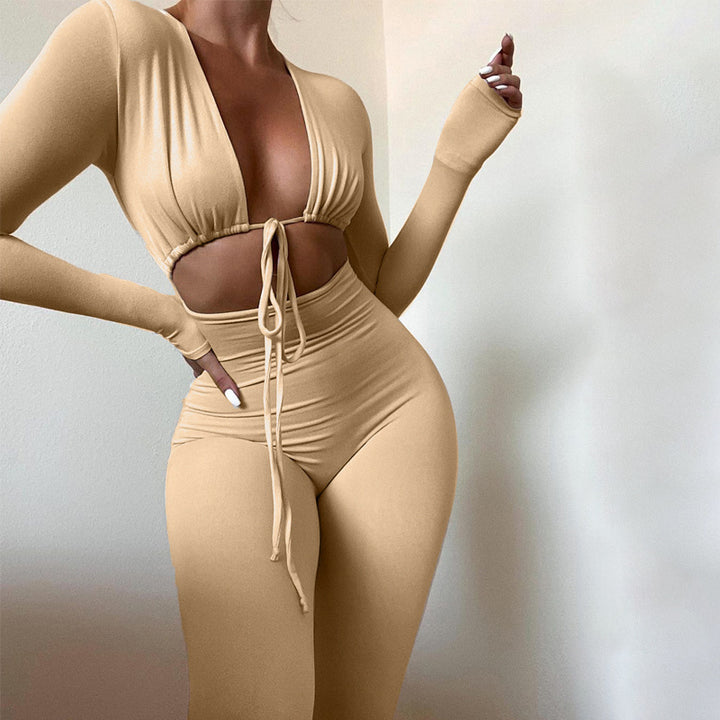 Solid Color Bodycon Jumpsuit