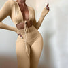 Solid Color Bodycon Jumpsuit