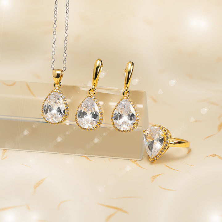 Luxury Drop Zircon Jewelry Set