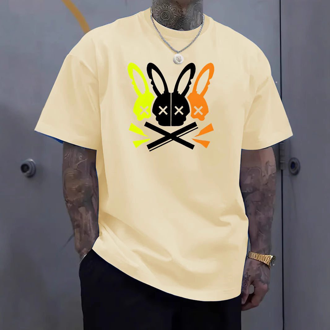 Fashion Unique Rabbit Skull Printed Men's T-shirt