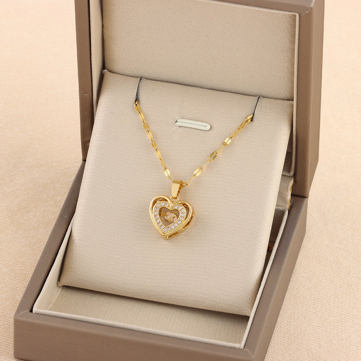 Elegant Rhinestone Love Necklace