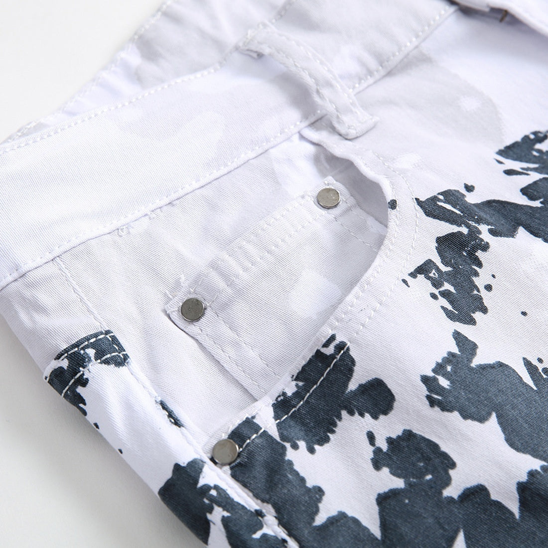 Printed Jeans Elastic Slim Fit