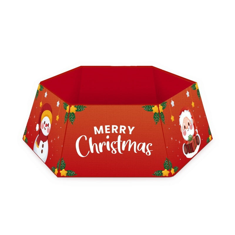 Christmas tree skirt featuring Santa Claus and festive design with the text 'Merry Christmas'.