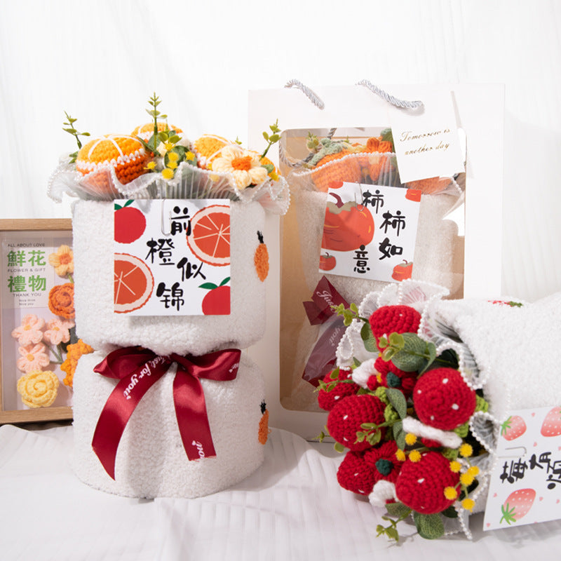 Knitted Christmas Fruit Decore with Strawberry Design