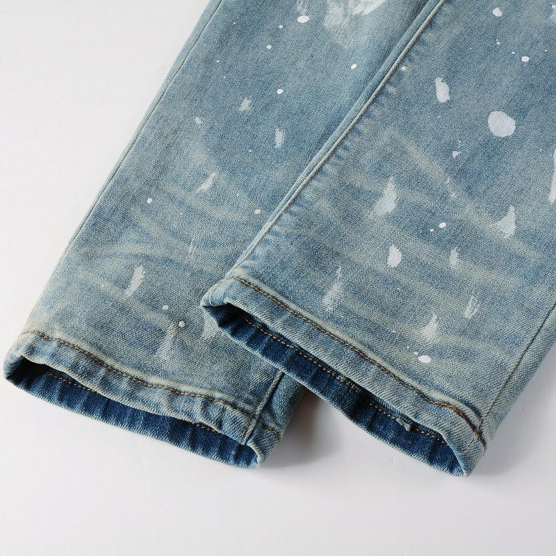 Vintage Paint Broken Holes Jeans