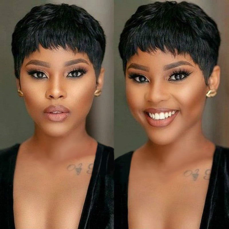 Short Black Wig for Women