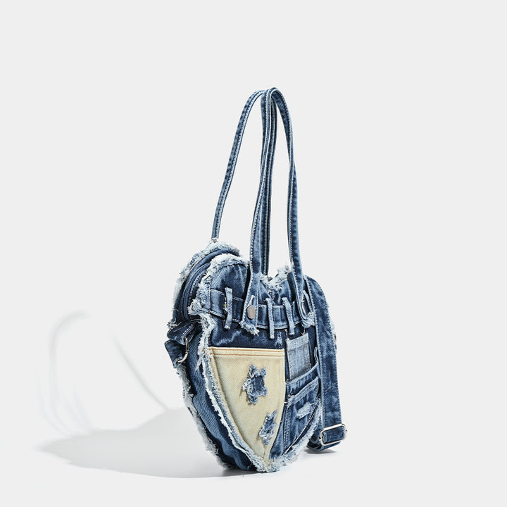 Denim Bag High-grade Large Capacity Underarm Bag Special-interest Design