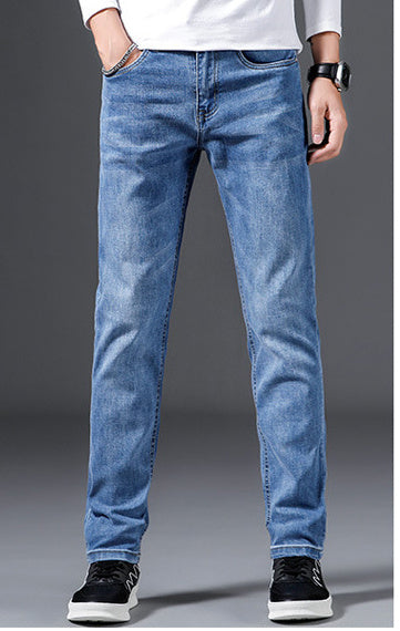 Slim Fit Elastic Straight Jeans