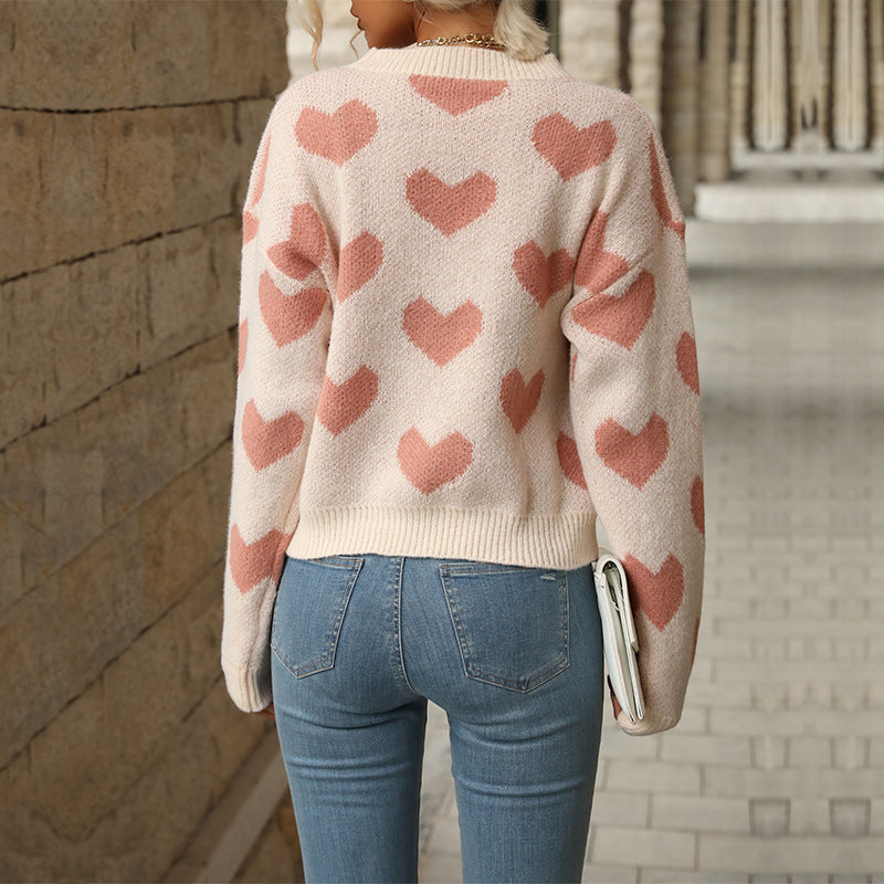 Trendy Love Pattern Sweater