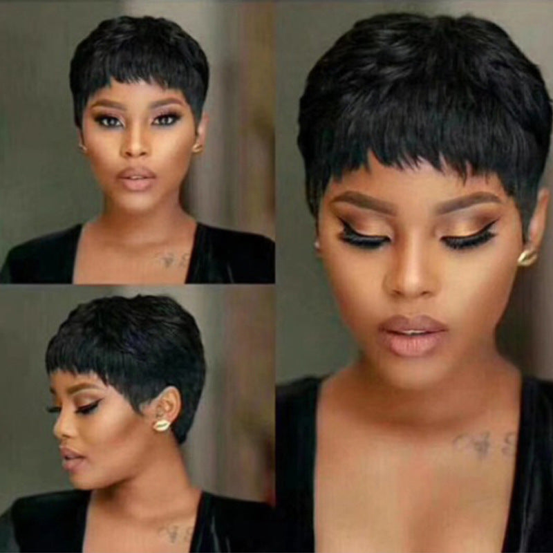 Short Black Wig for Women