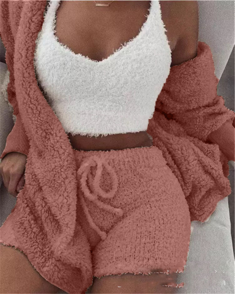 3-Piece Plush Loungewear Set