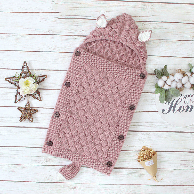 Cute shape solid color newborn anti-kick quilt
