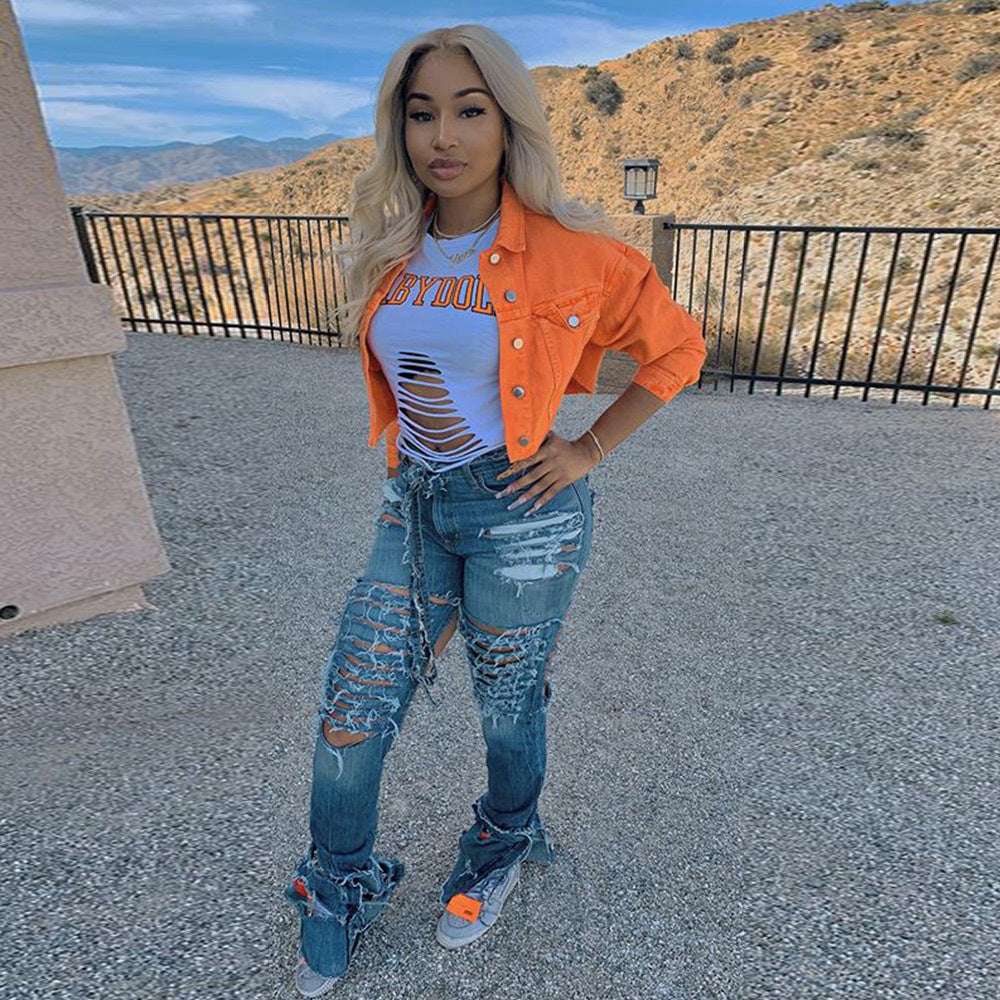 Trendy Bodycon Denim Jacket