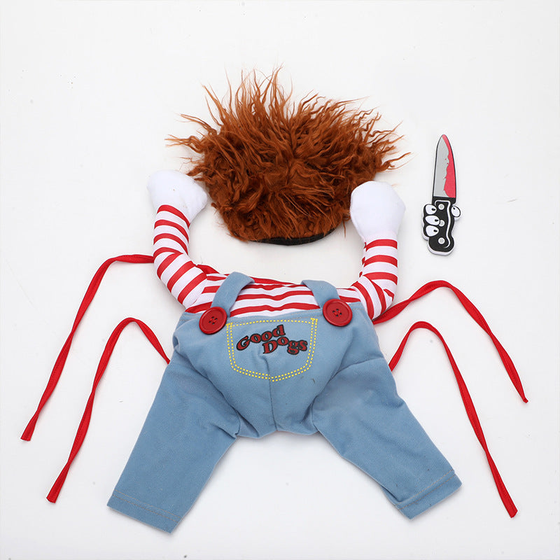 Funny Halloween Dog Costume polyester material close-up view
