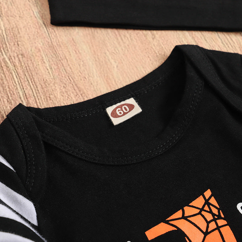 Halloween Long - Sleeved Striped Onesie