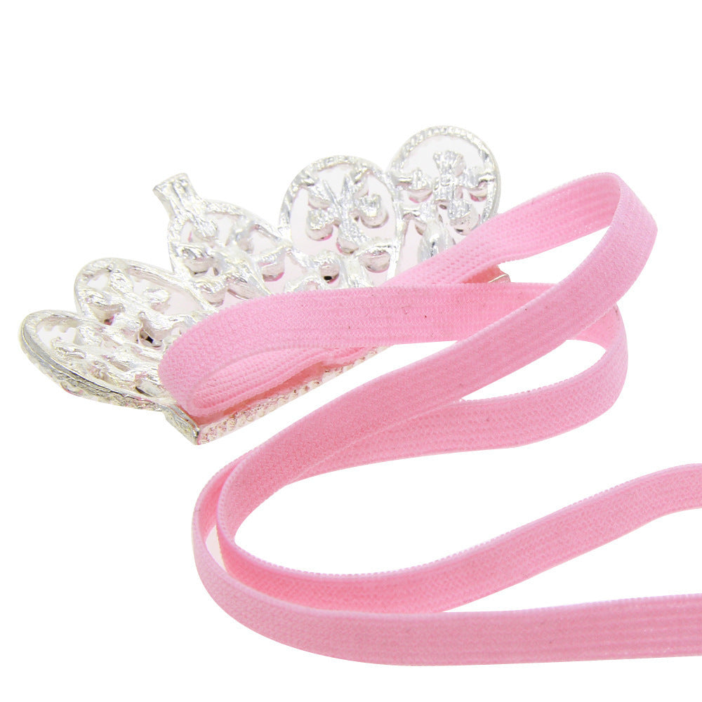 Baby Rhinestone Crown Thin Elastic Headband