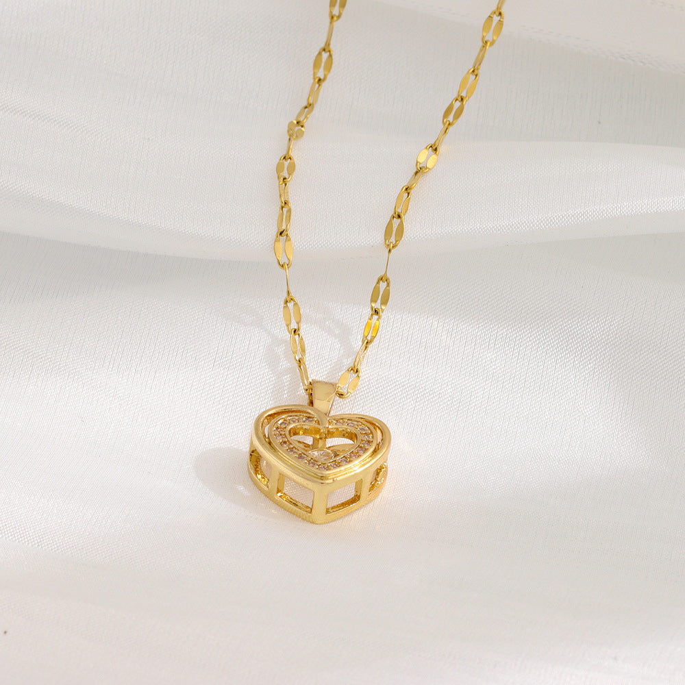 Elegant Rhinestone Love Necklace