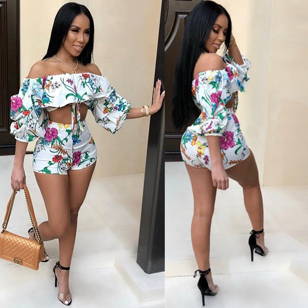 Sexy Digital Print Two-Piece Set
