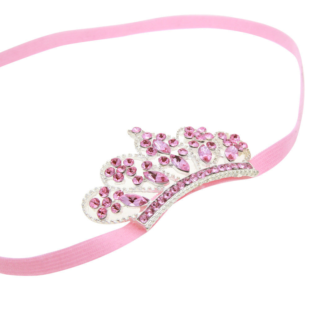 Baby Rhinestone Crown Thin Elastic Headband