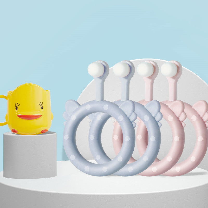 Infant Children's Soft Toothbrush Silicone Baby Toothbrush Set