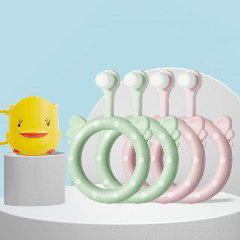 Infant Children's Soft Toothbrush Silicone Baby Toothbrush Set