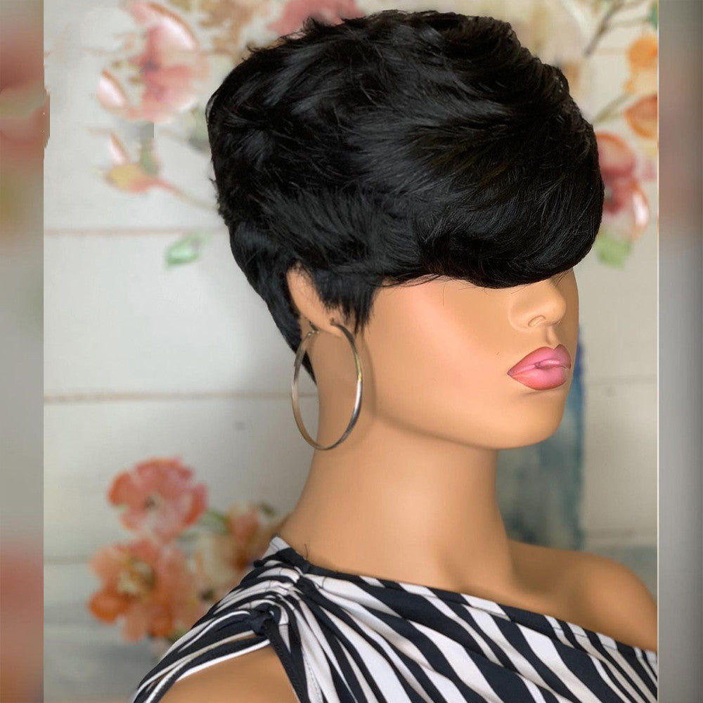 Black Short Wig with Bangs
