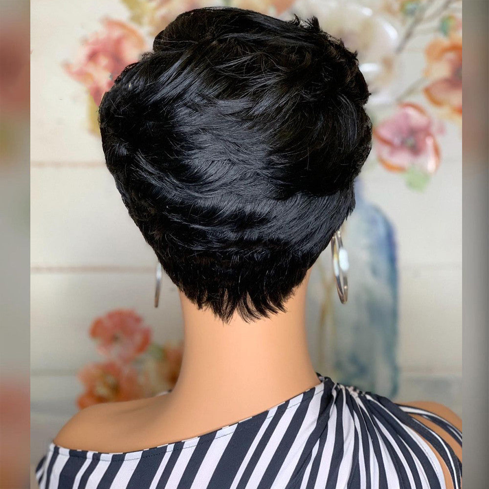 Black Short Wig with Bangs