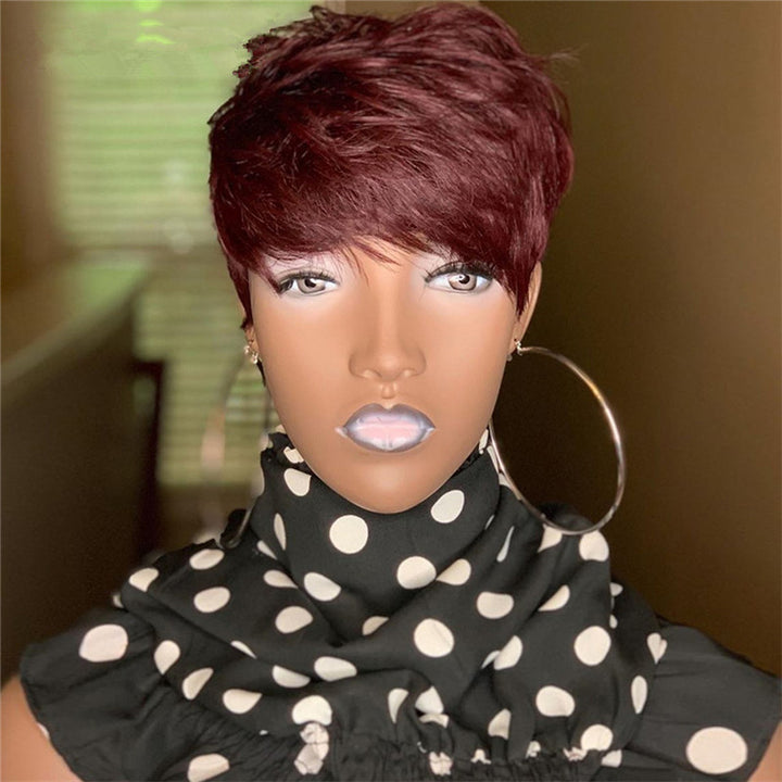 Human Hair Style Black Wig