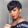 Human Hair Style Black Wig