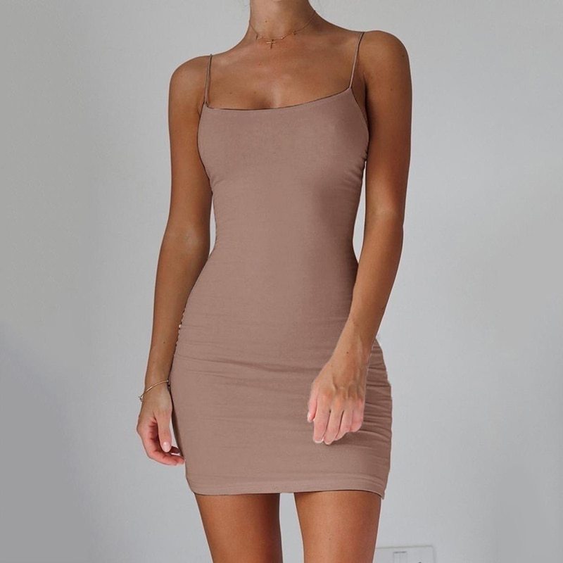 Tight-Fit Halter Mini Dress
