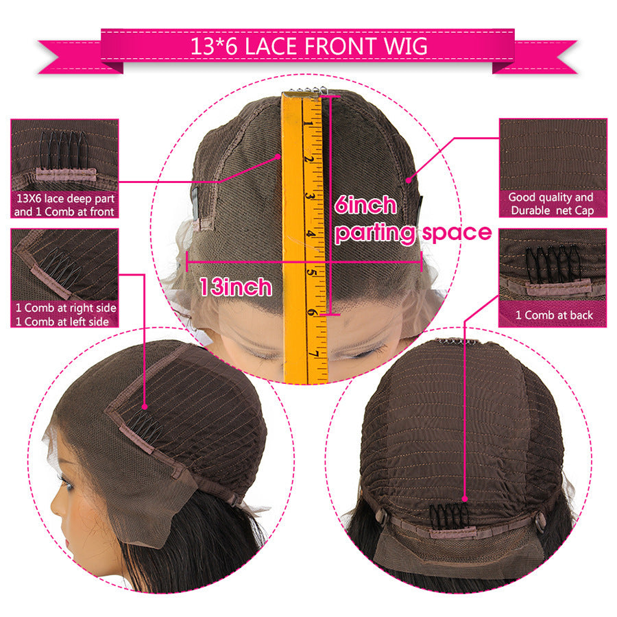 13x6 Braided Lace Front Wig ironable and dyeable hair close-up