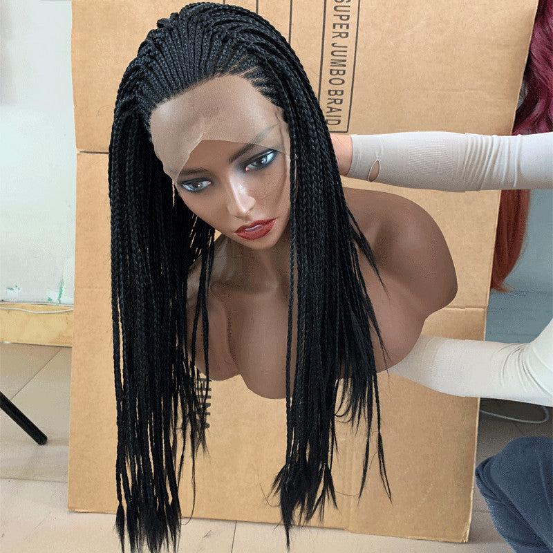 13x6 Braided Lace Front Wig iron-styled for custom look