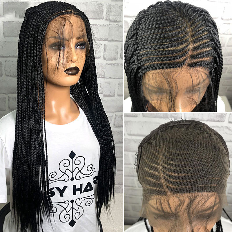 13x6 Braided Lace Front Wig top view of natural lace hairline
